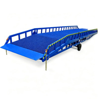Rampe mobile à roues pour chantier, plateforme de chargement hydraulique portable pour le chargement et le déchargement de conteneurs par chariot élévateur