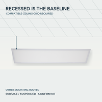 Panneau lumineux LED 300x1200 40W encastré pour grille de plafond, idéal pour l'éclairage de projets