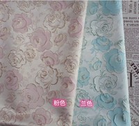 LS441 baru benang dicelup timbul bunga mawar kain Jacquard bertekstur Satin emas benang bunga brokat Jacquard gaun kain