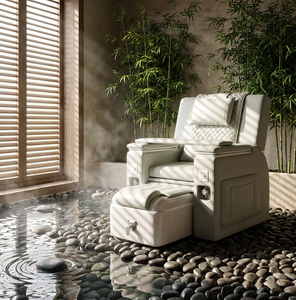 Équipement moderne de salon de beauté, fauteuil de pédicure inclinable à 180 degrés, pompe à jet sans tuyau, massage chauffant, drainage automatique - Product Image 3