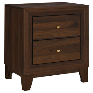Anza <b>Walnut</b> 2-drawer Nightstand Bedside <b>Table</b> - Product Image 2