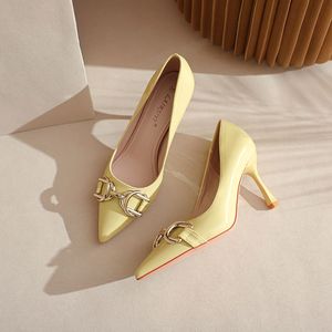 Zapatos De Mujer Elegante MOQ 1 Pair Metal Decoration Pointed Sexy 2024 Stiletto <b>Heels</b> Shoes - Product Image 3