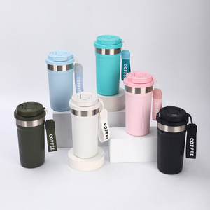 Gobelet isotherme personnalisé de 16 oz en acier inoxydable 304 avec revêtement intérieur en céramique, double paroi, avec poignée et couvercle, pour les voyages en voiture - Product Image 5