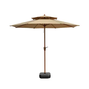 מטרייה חיצונית יד-כדירוג עמיד למים קנטיאל גן החוף מסעדה פטיו שמש בד מטרייה ברזל