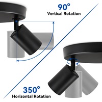 Spot encastré DGLUX GU10 orientable à 360 degrés avec corps en aluminium pour salon et cuisine