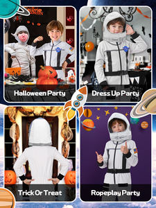 زي رائد فضاء للأطفال مع خوذة بذلة الفضاء والتنورات للأولاد على أزياء هالوين تأثيري - Product Image 5