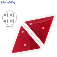 Lot de 2 panneaux triangulaires de signalisation de véhicule à mouvement lent en plastique rouge, réfléchissants, pour voiturette de golf, tracteur, UTV