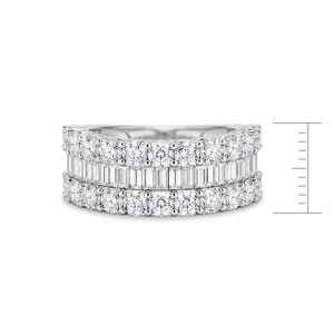 Anello a fascia intera con pietre quadrate da donna, design a ruota, anello di tendenza - Product Image 5