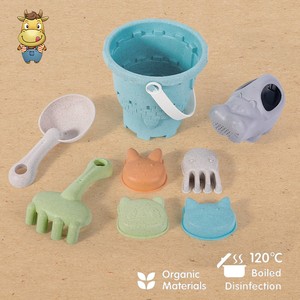 Ensemble de jouets de plage et d'eau en paille de blé pour enfants, 8 pièces, seau, pelle et moules - Product Image 3