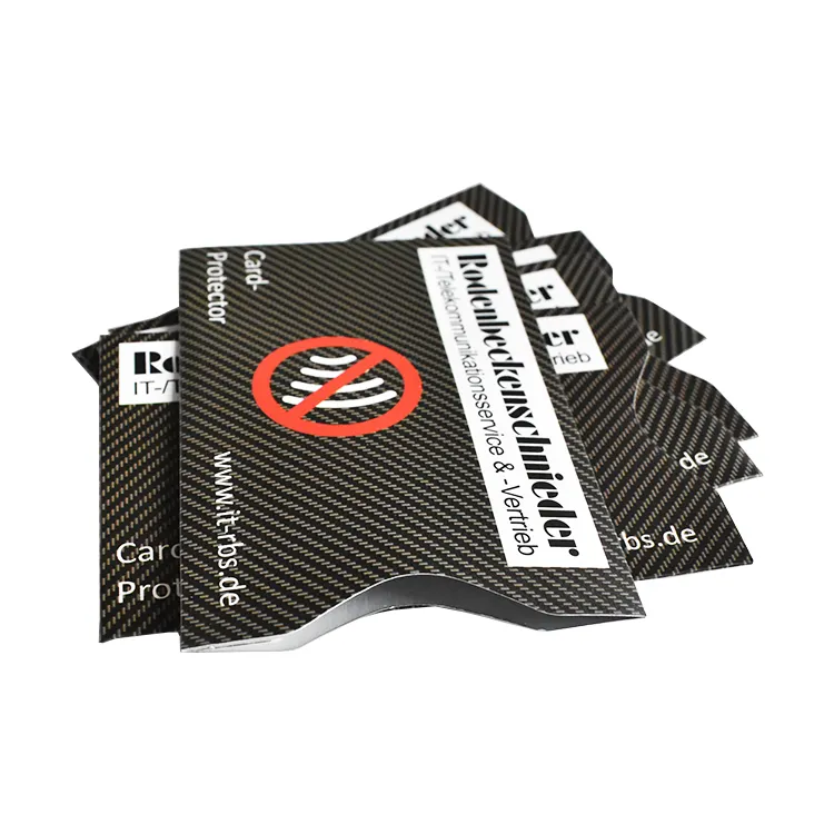 높은 품질 비접촉식 카드 홀더 차단/신원 도난 보호 보안 rfid 칩 신용 카드/직불 카드 슬리브