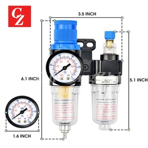 AFC2000 1/4" ตัวกรองแยกน้ำมันและน้ำสำหรับเครื่องพ่นสีแบบใช้ลม พร้อมวาล์วลดแรงดันลมและตัวควบคุมแรงดันลม - Product Image 4