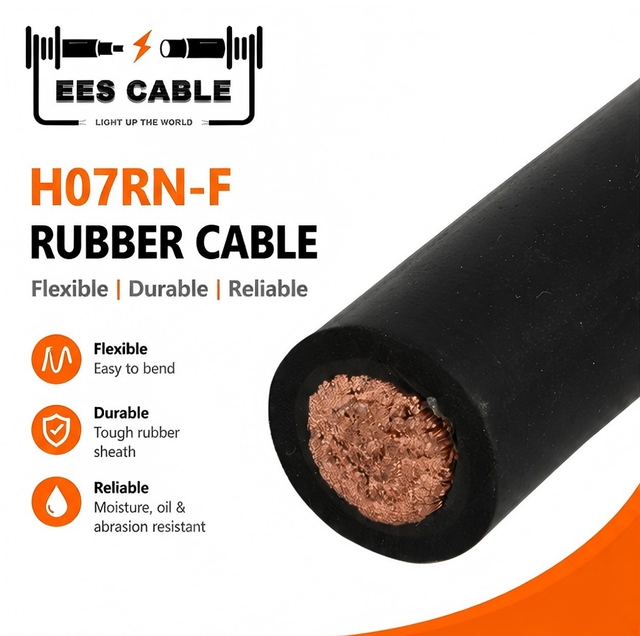 H07RN-F 70mm2 Welding Trailing Cable Cu Tinned Copper Rubber Insulated 450/750V Flexible Heavy-duty CPR EESCABLE