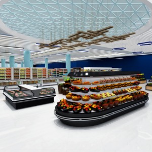 클래식 슈퍼마켓 레이아웃 디자인 서비스 3D 렌더링 상점 디자인 냉장고 및 선반 - Product Image 2