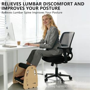 Wooden adjustable footrest massage <b>mat</b> for office and home use, stretching <b>board</b>, calf relaxer - Product Image 5