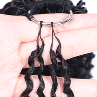 Extensions de cheveux au crochet en plumes brésiliennes, 100 % Remy non traitées, noir naturel 1B, style Water Wave, tressage fait main