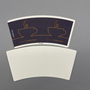 Custom <b>Printed</b> <b>Paper</b> Cup Fan Raw Material Food Grade Brand Design Disposable Coffee <b>Paper</b> Cup Fan Sheets For Coffee Cups - Product Image 1