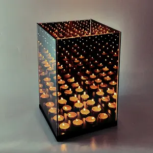 2021 top sale! infinite reflections tea light candle holder infinity 16 lights