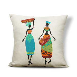 African Indigenous Women Ethnic Style Throw Pillowcase <strong>Without</strong> Core Retro Woman <strong>Cushion</strong> <strong>Cover</strong> - Product Image 5
