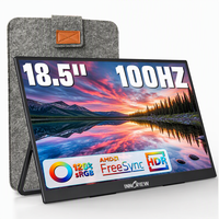 Moniteur portable FHD 18,5 pouces 100 Hz, format 16/9, FreeSync, écran secondaire USB-C pour le multitâche, le bureau et les entreprises