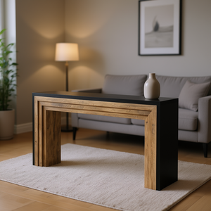 Consolle Moderna in Legno Massello per Soggiorno, Design Allungato - Product Image 2