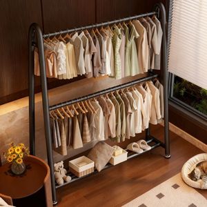 Double Layer Metal Coat <b>Rack</b> U Shape Standing Type For Bedroom Clothing Storage Multifunctional Indoor Use - Product Image 1