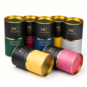 Luxury Gold Foil Logo Rigid Cardboard <b>Round</b> Cylinder Tube <b>Box</b> for Fragrance Perfume Scented Candle Packaging OEM Factory - Product Image 6