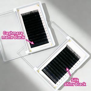 Fournitures en gros pour extensions de cils individuels en cachemire, plateaux d'extensions de cils en soie volume velours à marque privée avec logo personnalisé - Product Image 5