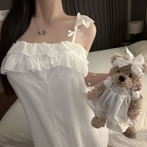 Camisón de Verano Fresco y Dulce para Mujer, Estilo Hada Princesa, Camisón de Seda Helada de Alta Calidad para Descansar - Product Image 4