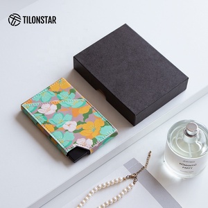 TILONSTAR TVC501 Премиум минималистичный тонкий держатель для визитных карточек алюминиевый Pop up RFID Кожаный держатель для карт - Product Image 6