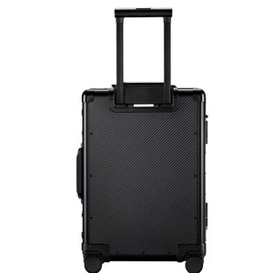 Carbon Fiber Trolley Case 20-Inch Aluminum Frame Business Carry-On Luggage Silent <b>Wheels</b> Black Solid Color - Product Image 5