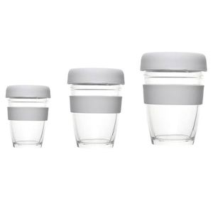 Vasos de Vidrio Nuevos de 12 oz, Tazas de Café con Tapa de Corcho de Madera, Tazas de Viaje para Promociones - Product Image 1