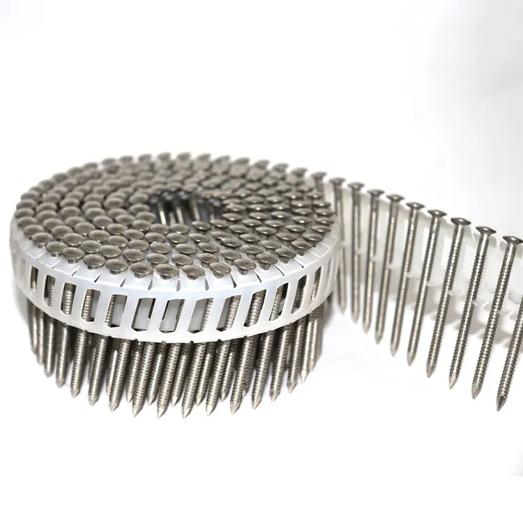 15 grad Kunststoff Gesammelt Helical Twist Schaft Gehärtet Electro Verzinkt Coil Nägel