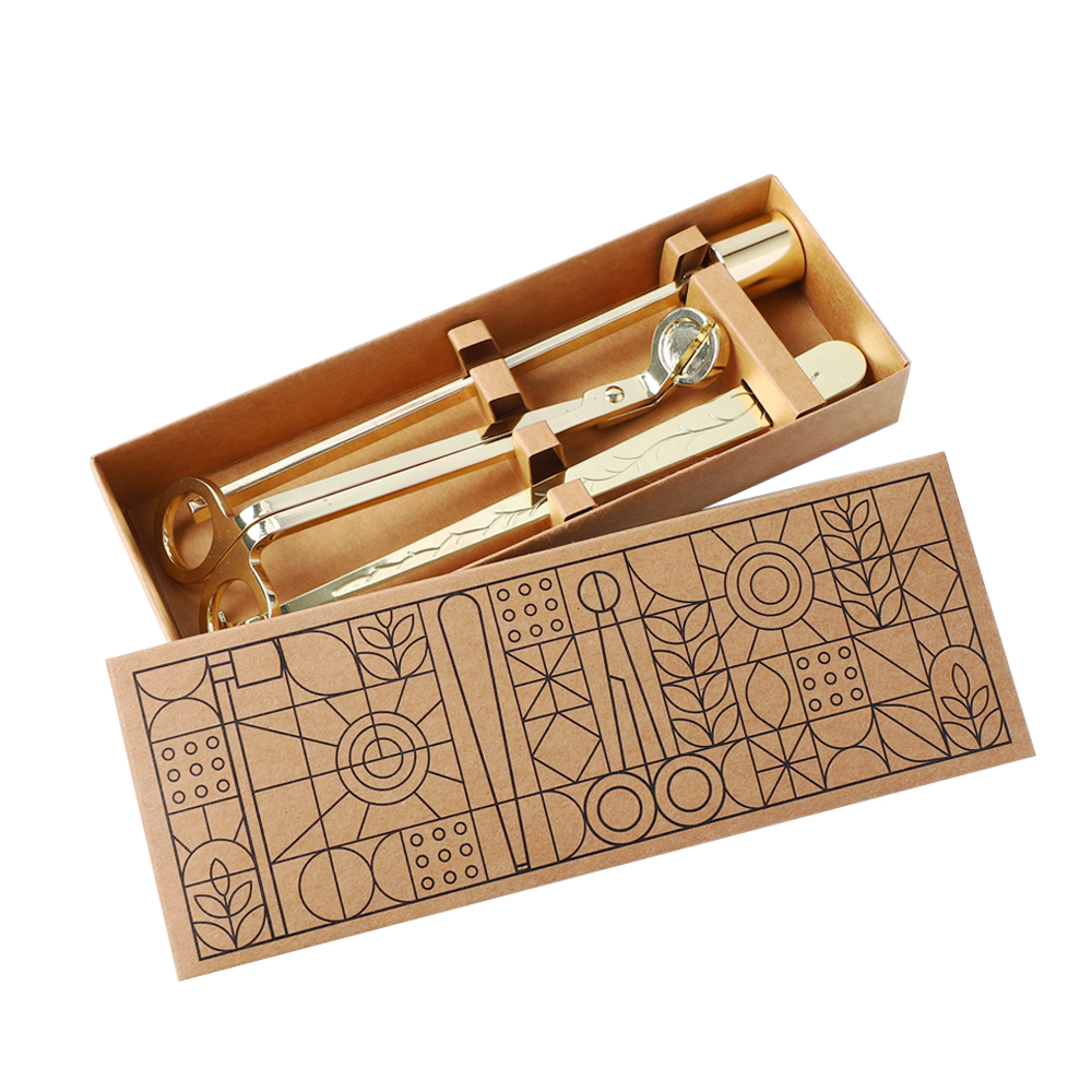 Высококачественный набор инструментов для ухода за свечами из нержавеющей стали, розовое золото, Пользовательский логотип, резак, фитиль, триммер, набор инструментов для свечей