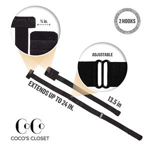 Adaptateur bas du dos extension de soutien-gorge avec 1 <span class=keywords><strong>crochet</strong></span> bretelles de soutien-gorge de remplacement élastique réglable amovible multicolore couleur - Product Image 3