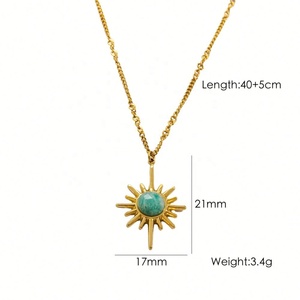 สร้อยคอจี้มุกน้ำจืดชุบทอง 14K กันน้ำ สไตล์วินเทจ ขายส่ง สำหรับผู้หญิง ทำจากสแตนเลส - Product Image 5
