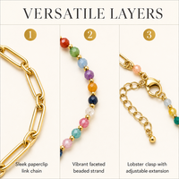 Collier tendance en acier inoxydable plaqué or 18 carats avec chaîne ondulée, perle d'eau douce et pendentif zircon, style minimaliste, pour superposition, cadeau unisexe