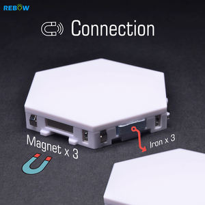 Rebow-Luz led nocturna hexagonal, panal de abeja táctil minimalista, nórdico, moderno, artesanal, RGB, gran stock - Product Image 5