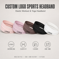 Bandeau de sport en gros avec logo personnalisé, antidérapant, absorbant la transpiration, large, pour l'entraînement, en silicone, OEM ODM