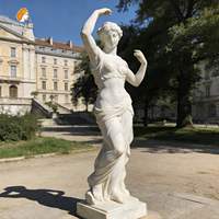 Estatua de Dama Bailando de Mármol Blanco de Tamaño Real, Estilo Griego, Decoración de Jardín para Exteriores, Marca MILY, en Venta