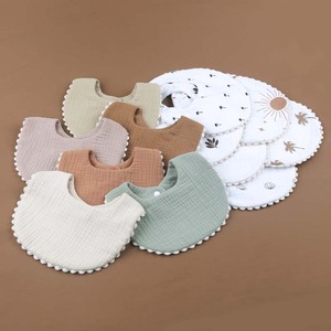 Bavoirs bandana pour bébé, lot de 2, en mousseline, triangulaires, respirants, absorbants, en coton doux, à boutons-pression, pour garçons et filles, pour la dentition et la bave - Product Image 2
