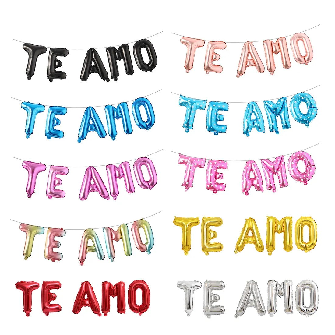 도매 스페인어 사랑해 Te Amo 편지 풍선 호일 발렌타인 데이 웨딩 파티 장식 글로브