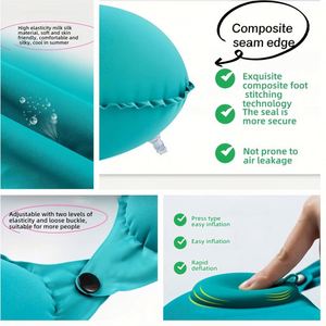 Almohada de Viaje de Inflado y Desinflado Rápido - Soporte Cervical Ajustable con Hebillas, Diseño Compacto y Portátil, Transpirable - Product Image 3