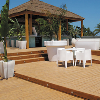 Platelage extérieur en bois composite de qualité supérieure résistant aux intempéries Revêtement de sol extérieur Platelage 3D WPC Installation facile pour le jardin