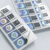 Autocollant de sécurité holographique personnalisé avec logo de marque, code QR, étiquette anti-contrefaçon avec code alphanumérique unique pour la protection de la marque