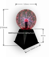 Boule de plasma scientifique de 5 pouces pour l'enseignement, globe de plasma sensible, boule d'éclair avec adaptateur