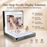 Système d'éclairage portable personnalisé en acrylique écologique pour présentoirs cosmétiques, idéal pour les parfums et les comptoirs