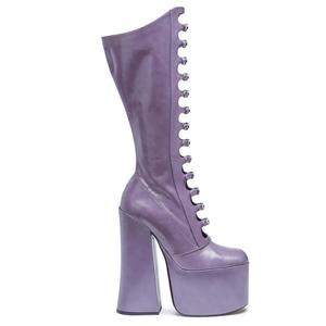 Stivali alti da <span class=keywords><strong>donna</strong></span> con taglio estivo al ginocchio fibbie con plateau tacchi alti <span class=keywords><strong>scarpe</strong></span> con cerniera laterale da <span class=keywords><strong>donna</strong></span> <span class=keywords><strong>stivaletti</strong></span> lunghi da 15cm di altezza - Product Image 5