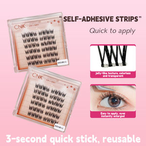 Yiernuo Cils synthétiques naturels pour extensions de cils en grappe DIY Volume Russe Bande transparente Cils pré-collés à presser - Product Image 5