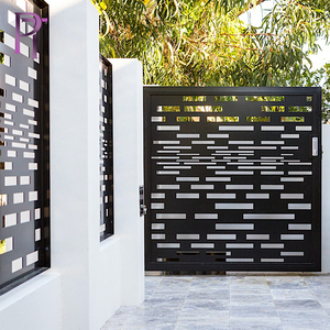 Pagar Taman Depan Eksterior Geser Ayun Pagar Jalan Masuk Teralis Logam Desain Utama Dekoratif Terbaru Gerbang Besi Aluminium - Product Image 2