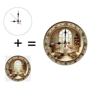 Round Wooden Wall <b>Clock</b> 25x25Cm Indoor Hanging Quartz Silent Modern Home Decor - Product Image 5